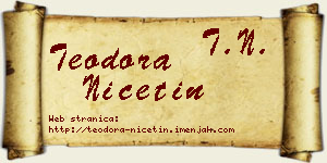 Teodora Nićetin vizit kartica